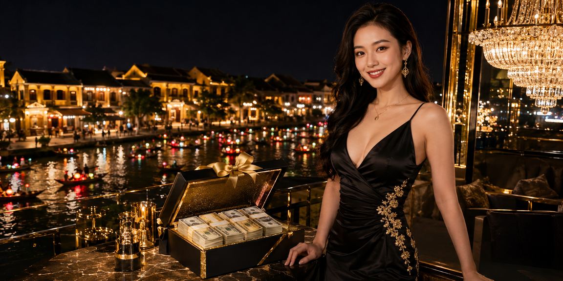 Người dùng Việt Nam xem xét điều khoản dịch vụ pq88 trên điện thoại tại phố cổ Hội An