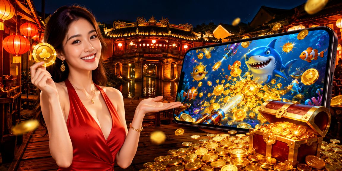 Người chơi tại chợ đêm Hội An thao tác đăng ký tài khoản casino trên điện thoại di động
