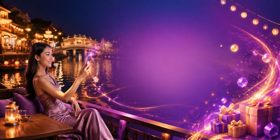 Người chơi tại Hội An thưởng thức cà phê và xem thông tin casino trên điện thoại di động